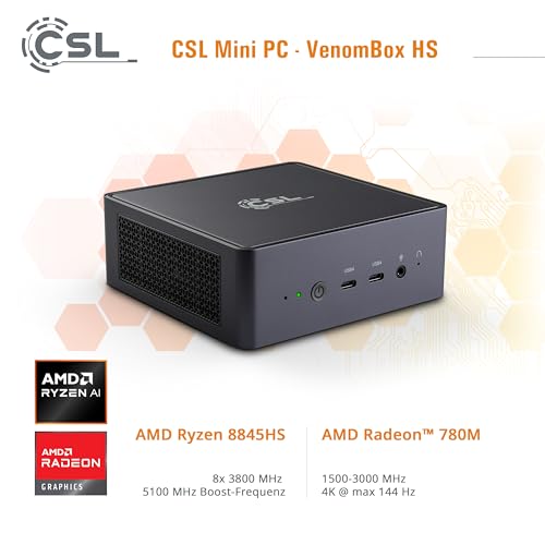 Mini PC CSL VenomBox 8845HS 2000 Go .2 SSD Win 11 - vue 8