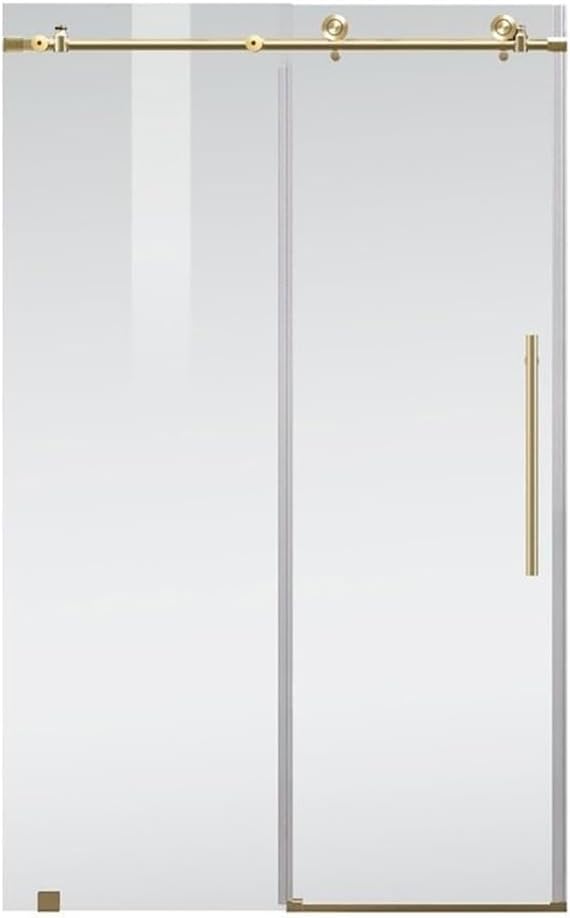 Elegant Kitchen and Bath Raleigh 48x76 Stainless Steel Shower Door in Gold