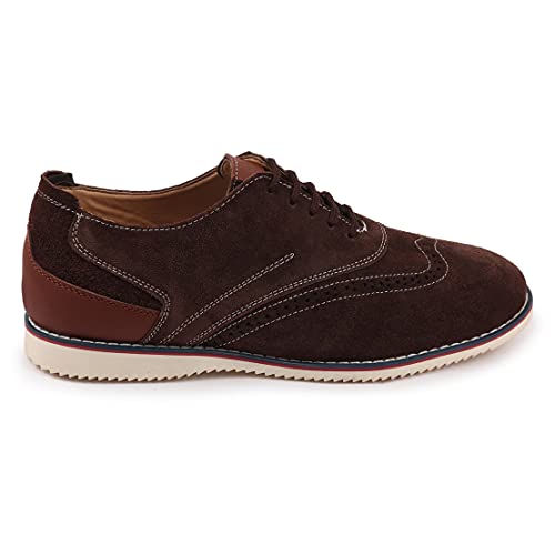 Image of FAUSTO Men's Suede Leather Oxford Casual Shoes