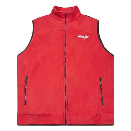 Wrangler Men's Big and Tall Polar Fleece Zip Up Sleeveless Vest