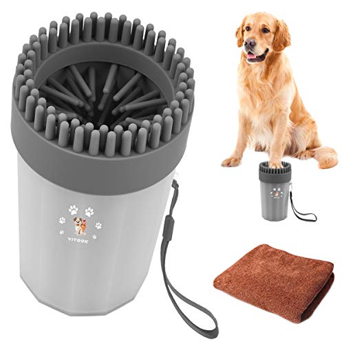 YITOOK Dog Paw Cleaner,Upgraded Portable Dog Cleaner with Towel Dog Cleaning Brush Paw Cleaner for Dogs and Cats