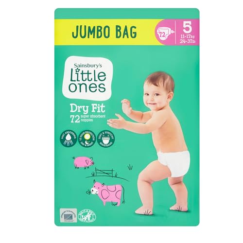 2X Little Ones Size 5 Nappies Dry Fit Jumbo 72 Pack