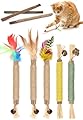 ERKOON Cat Silvervine Chew Sticks, 8 pcs Catnip Toys For Cats Kittens Teeth Catnip Toys Cat Nip Toy for Teeth Cleaning, Natural Dental Catnip Sticks for Kittens
