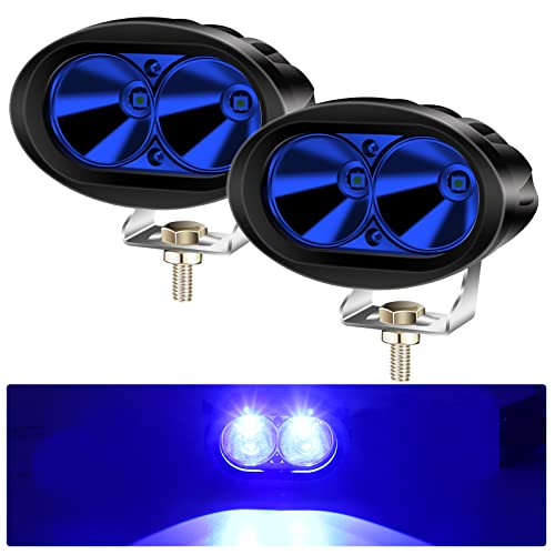 Feux Additionnels Moto Biqing Phare de Travail LED Bleu Anti Brouillard 12V