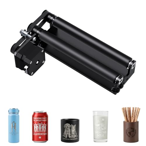 AlgoLaser Mini Rotary Roller for Laser Engraver 360 Adjustable Y-Axis Rotary Attachment for Tumblers Bottles & Cylindrical Engraving (Accessory Only No Laser)