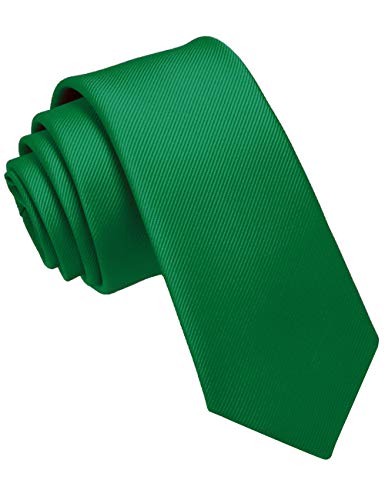 Image of JEMYGINS 2.4 inch Solid Color Skinny Tie Slim Necktie for Men