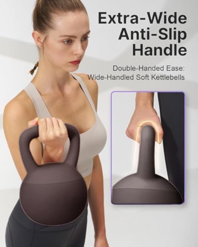 Image of Soft Kettlebells with Cushioned Impact-Resistant Base and Anti-Slip, Wide-Grip Handle for Home Workouts, Weightlifting, and Full Body Strength Training (Black (3kgs))