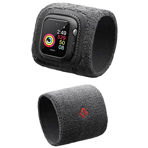 Twelve South ActionBand for Apple Watch 44mm | Wrist or Forearm Protective Sweatband Set for Sports or Activities