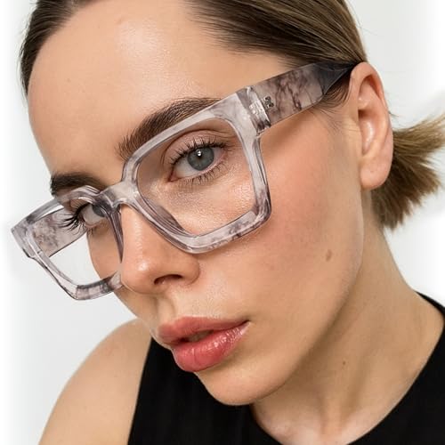 Image of livho Oversized Eyewear Frame for Woman and Men - Rectangle Fashion Glasses for Computer, Chic Preppy Frame