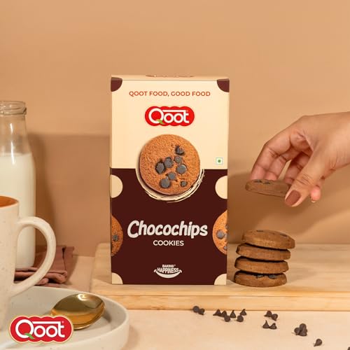 Image of Qoot Cookies Box Combo (Rich Coconut, Choco Chip & Tooty Fruity) (200g X 3) | Made Without Artificial Preservatives or Additives | All-Natural Ingredients & Crunchy Biscuits | Freshly Baked Snacks for Tea, Office & Gifting