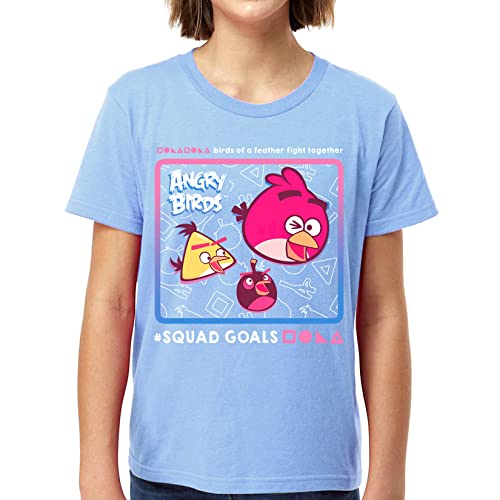 ANGRY BIRDS Official Squad Goals Short Sleeve Printed 100% Cotton T-Shirt for Boys, Girls, Unisex2