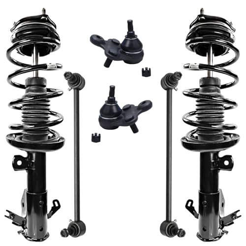 Image of Detroit Axle - Front 6pc Struts Kit for 12-15 Honda Civic, Struts & Coil Spring Sway Bar Links Lower Ball Joints 2012 2013 2014 2015 Replacement Suspension
