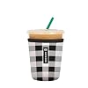 Sok It Java Sok Iced Coffee Cold Soda Insulated Neoprene Cup Sleeve BW Buffalo Check Small 16 20oz