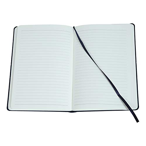 Image of COMMA Regina - A5 Size - Hard Bound Notebook with a Horizontal Elastic Band Closure - 192 Pages - 80gsm Natural Shade Paper - Fabric Cover Material - (Navy Blue)