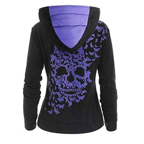 Sweat à capuche femme imprimé tête de mort pour affirmer un style alternatif confortable