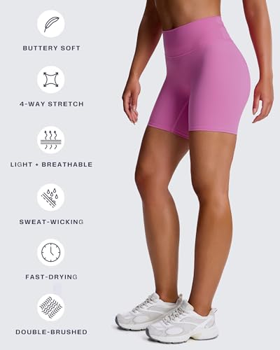 Image of Aoxjox Trinity Workout Biker Shorts for Women Tummy Control High Waisted Exercise Athletic Gym Running Yoga Shorts 6 inch