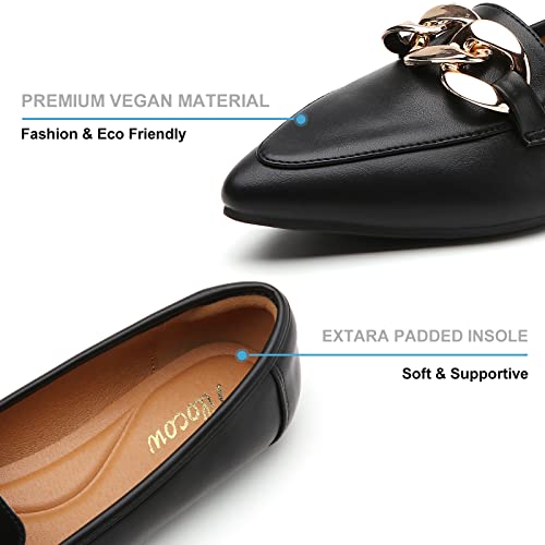 Tilocow Chain Flats Shoes, Loafers for Women Dressy Slip On Pointed Toe Flats, Work Shoes for Women4