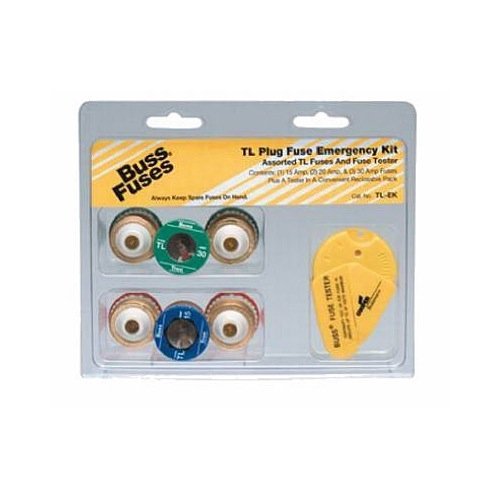 Bussmann TL-EK TL Fuse Assortment Contains 1 Ea. TL-15, 2 Ea. TL-20 & 3 Ea. TL-30 and 1 Fuse Tester, 6-Pack Plus Tester by Bussmann