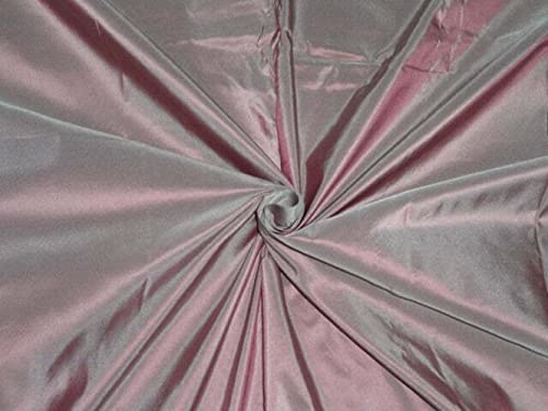 Tissu taffetas de soie pure violet rose poudré TAF225 au mètre pour robe