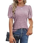 Hotouch Blouse dames casual hemd met korte mouwen 100% katoen hemdblouse button-down shirt V-hals blouseshirt casual bovenstuk met zak, wit, S