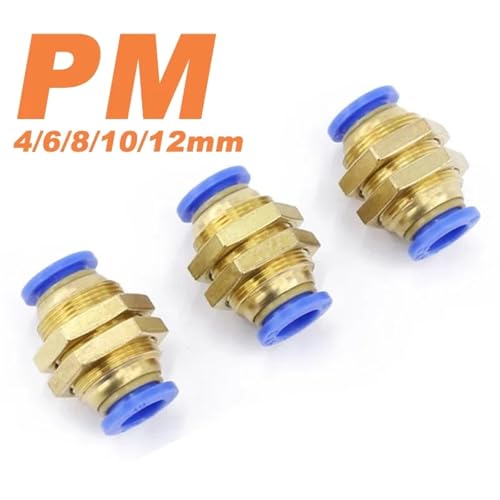 Conector neumático recto PM de 4-12 mm para unión de mamparo, juego de 5 piezas 4