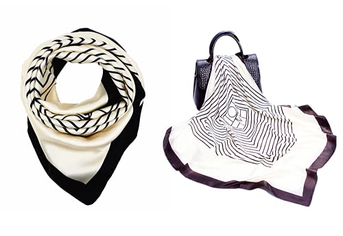 3PCS 35×35 inches large square women's satin silk like head scarf fashion pattern silk feeling hair sleeping wrap2