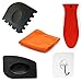 Cast Iron Cleaner Cosmer XL 7x7 inch Premium Stainless Steel Chainmail Scrubber with Bonus Silicone Hot Handle Holder + Pan Scraper + Grill Scraper + Kitchen Towel + Wall Hook (Round)