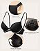 Women's Everyday Basic Seamless Lightly Padded Underwire Plunge Demi T-shirt Bra, Black, 36C