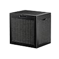Fancyango 31 Gallon Waterproof Deck Box, Resin Outdoor Storage Box with Lockable Lid, Outside Package Delivery for Patio, Garden & Porch, Black