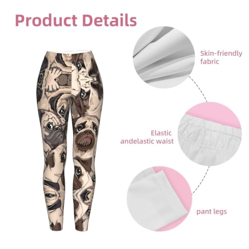Leggings de compresión para mujer con carlinos, mallas suaves ideales para fitness y yoga 6