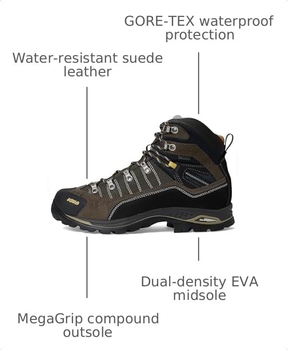 Image of ASOLO Men's DRIFTER I EVO GV Ankle-High Hiking Boots | Water-Resistant 1.6-1.8 mm Suede Cordura Cushioned, Rubber Cap