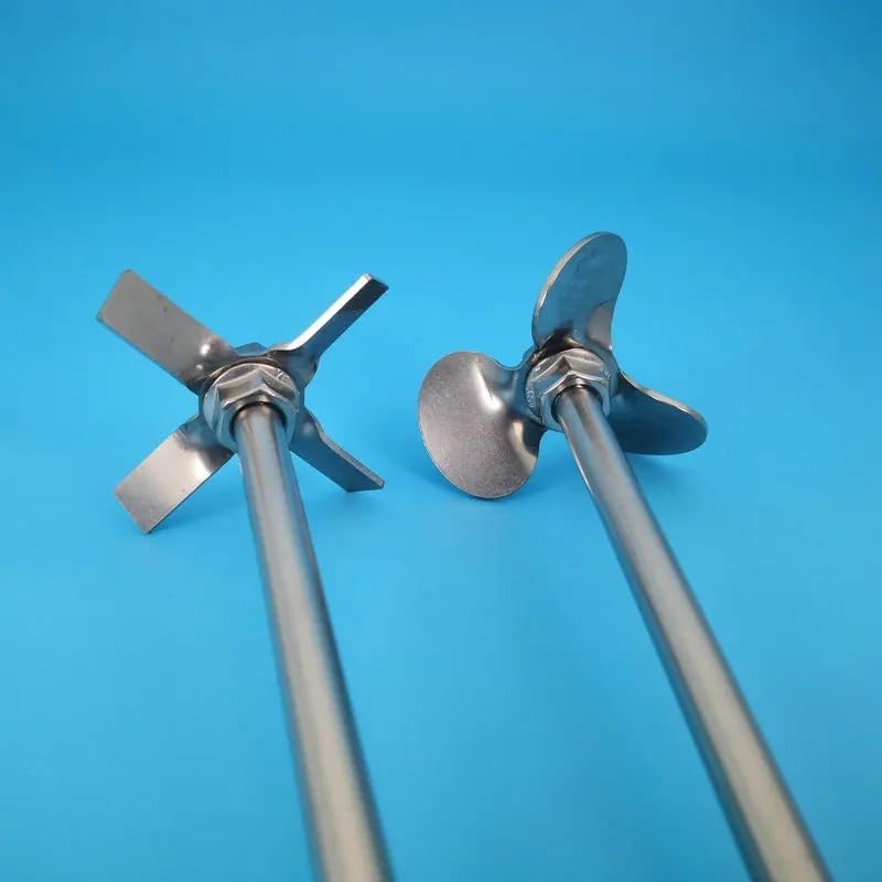 Stainless Steel Three-Blade Agitator Set 40mm-120mm for Laboratory Mixing - 45° Blades & Shafts, Type-2 (80x8x300mm) - Durable, Precision Mixing Equipment