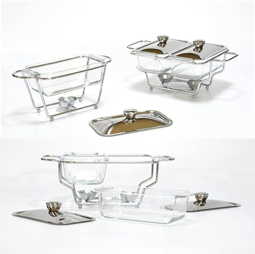 XIAOYIWIN Chafing Dish 1,3 l Chafing Dishes Buffet-Set, rechteckige Buffetwärmer aus Edelstahl in voller Größe for Hochzeitspartys, Bankette und Catering(2.6L) – Bild 6