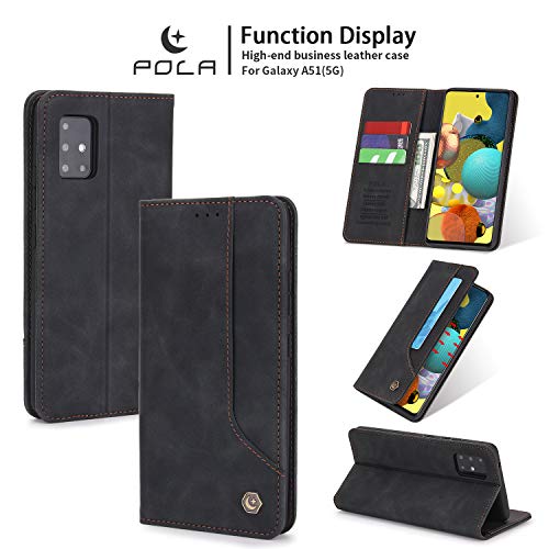 COCOMC Capa Samsung Galaxy A51 5G/M80S Case Flip Kickstand Suporte para 5 Cartões Carteira de Couro