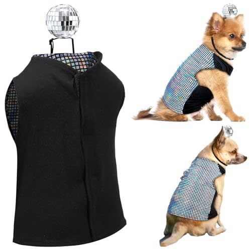 Disfraz de perro con lentejuelas holográficas multicolor talla S