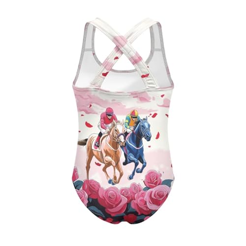 Image of WELLFLYHOM Girls Bathing Suits Size 5-14 One Piece Cross Back Swimsuit Sleeveless Full Coverage Swimwear for Beach Swimming