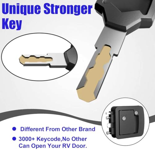Image of Motor Home & Camper Door Locks,Class C Mechanical RV Door Locks Replacement,RV Door Latch with 4 Keys, fits Campers with 4.25 inch x 4.50 inch x 1.25 inch-1.5 inch Lock Hole(4 Alike Keys 2 Class C Mechanical Lock)