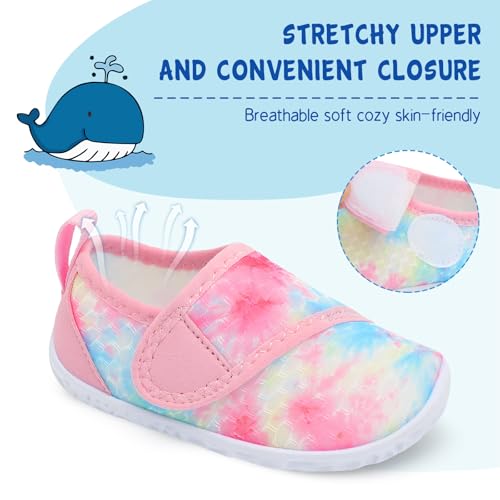Image of LeIsfIt Toddler Water Shoes Boys Girls Barefoot Aqua Socks Kids Breathable Quick-Dry Swim Shoes for Beach Pool Surf