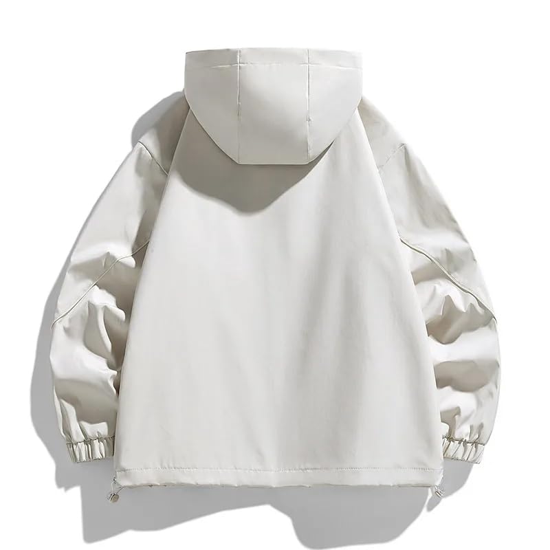 Large Size Hooded Jackets Spring Autumn Youth Loose Casual Multi-pocket Jacket Coat3