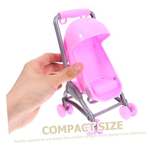 GALPADA Doll Stroller Für Junge Mädchen Mini Puppenwagen Spielzeug Für Jahre Alte Mädchen Leichter Und Kompakter Buggy Für Puppenhaus Fördert Hand-Auge-koordination Und Wahrnehmung – Bild 3