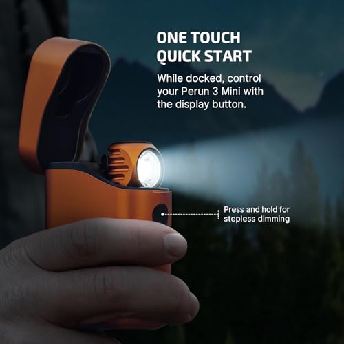 Faro recargable contra la oscuridad Perun 3 Mini LED con funda USB-C de alta potencia 6
