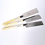 Juego de 3 sierras japonesas de 250 mm Shogun Kataba Dozuki Ryoba, sierra de espalda de dos lados