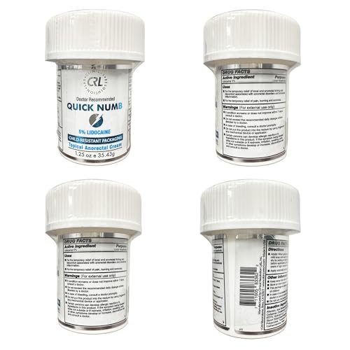 Image of Quick Numb 5% Lidocaine Cream Maximum Strength Liposomal, Fast Itch Burn Pain Relief Cream with Aloe Allantoin Vitamin E, Gentle on Skin Support Healing Hemorrhoid Treatment 1.25 oz 2 Pack