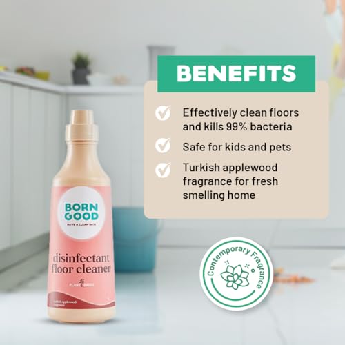 Image of Born Good Plant Based Turkish Applewood Fragrance Disinfectant Liquid Floor and Surface Cleaner, Biodegradable, Non-Toxic And Eco-Friendly - 950ml (Pack of 1)