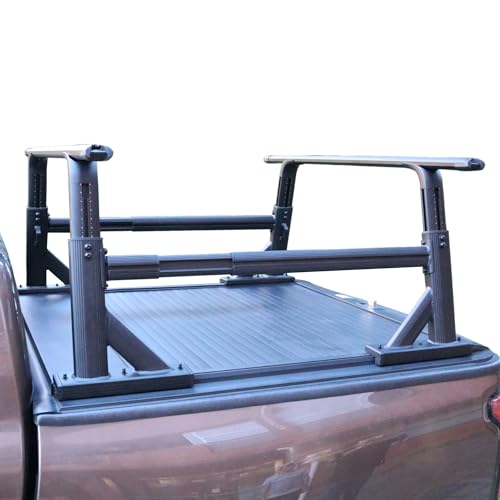 SYHVU Mul-Function Bed Rack System Compatible with Universal Trucks, Adjustable Height Heavy Duty Rack for Pickup, Camper Bed Rack, Fit for Dodge Ram/Ford F-150/F-250/F-350/Silverado/GMC Sierra/Tundra