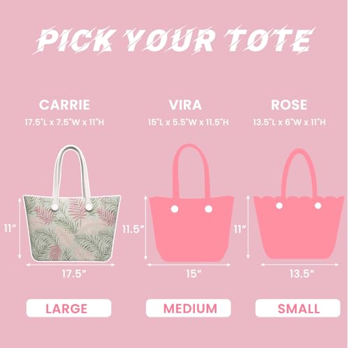 CARRIE Printed Large Rubber Beach Bag Lightweight Waterproof Washable Durable Travel Tote for Boat Pool Sports Gym4