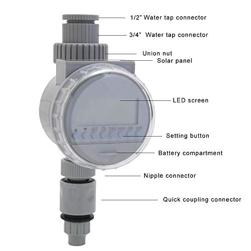 KKmoon Branco Painel Solar de Energia Solar Controle de Irrigação Do Jardim Auto Economia de Água Co