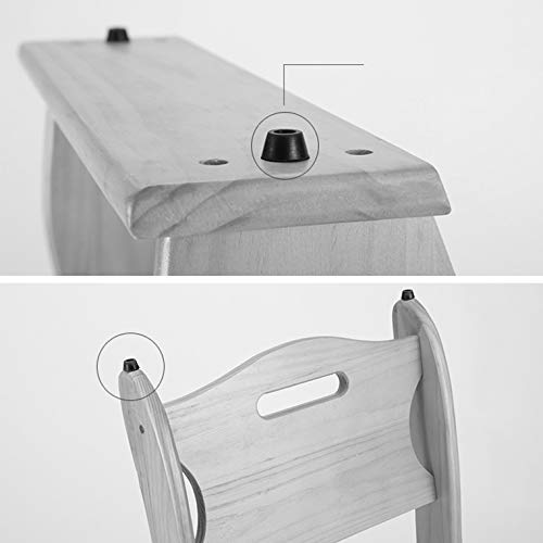 Taburete de escalera plegable CHEWYNP de madera maciza con 4 peldaños para el hogar 7
