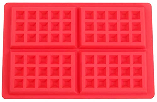 Selecto Bake Molde rectangular de silicona para gofres, molde para hornear pasteles, molde para hacer gofres de silicona, moldes antiadherentes para hornear
