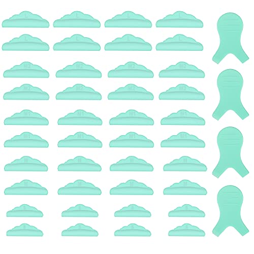 Image of 44 Pieces Silicone Eyelash Perming Curler,Lash Lift Rods Eye Makeup Tools,5 sizes S /M /M1 /M2 /L,Reusable Lash Lifting Shield Pads (Green)